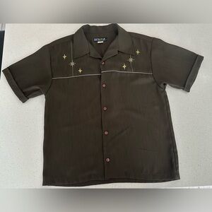 Men's Casual Shirt with Star Accents- Size Medium